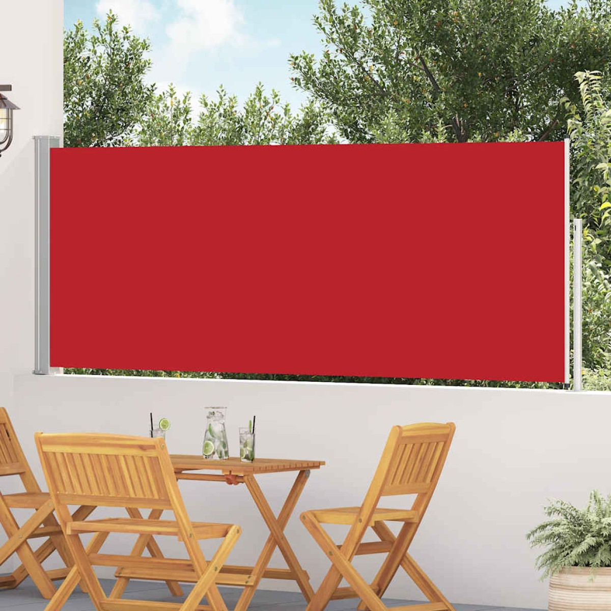 vidaXL Σκίαστρο Πλαϊνό Συρόμενο Βεράντας Κόκκινο 120 x 500 εκ.