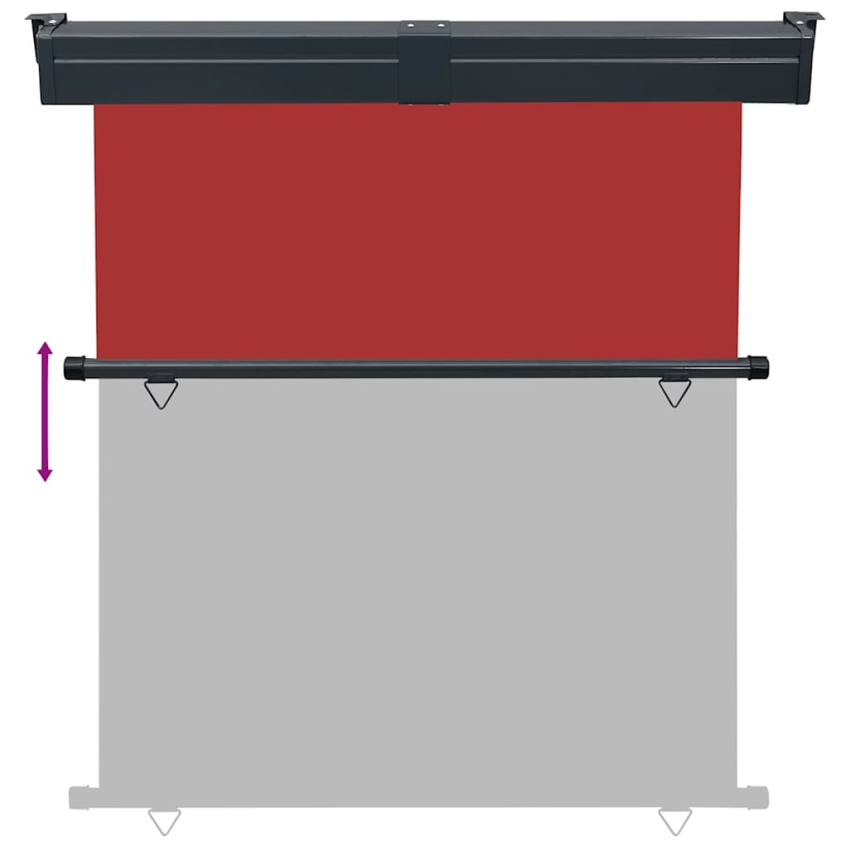 vidaXL Σκίαστρο Βεράντας Πλαϊνό Κόκκινο 170 x 250 εκ.