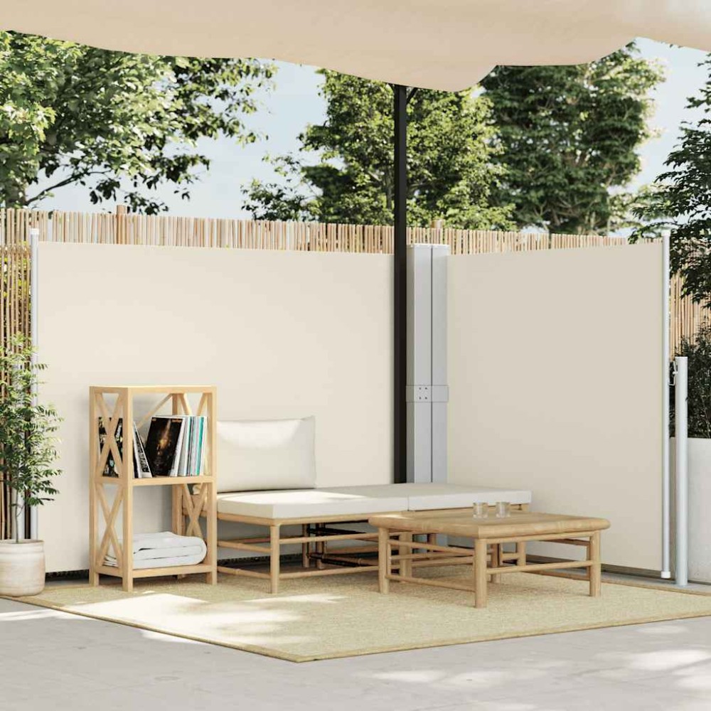 vidaXL Σκίαστρο Πλαϊνό Συρόμενο Κρεμ 140 x 600 εκ.