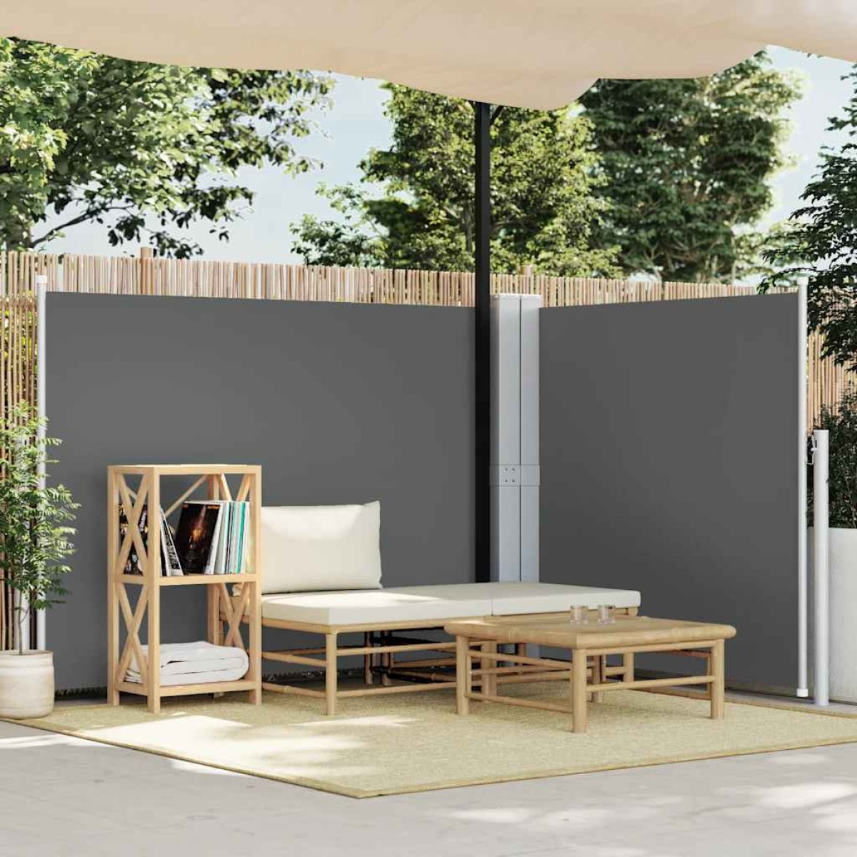 vidaXL Σκίαστρο Πλαϊνό Συρόμενο Ανθρακί 140 x 600 εκ.