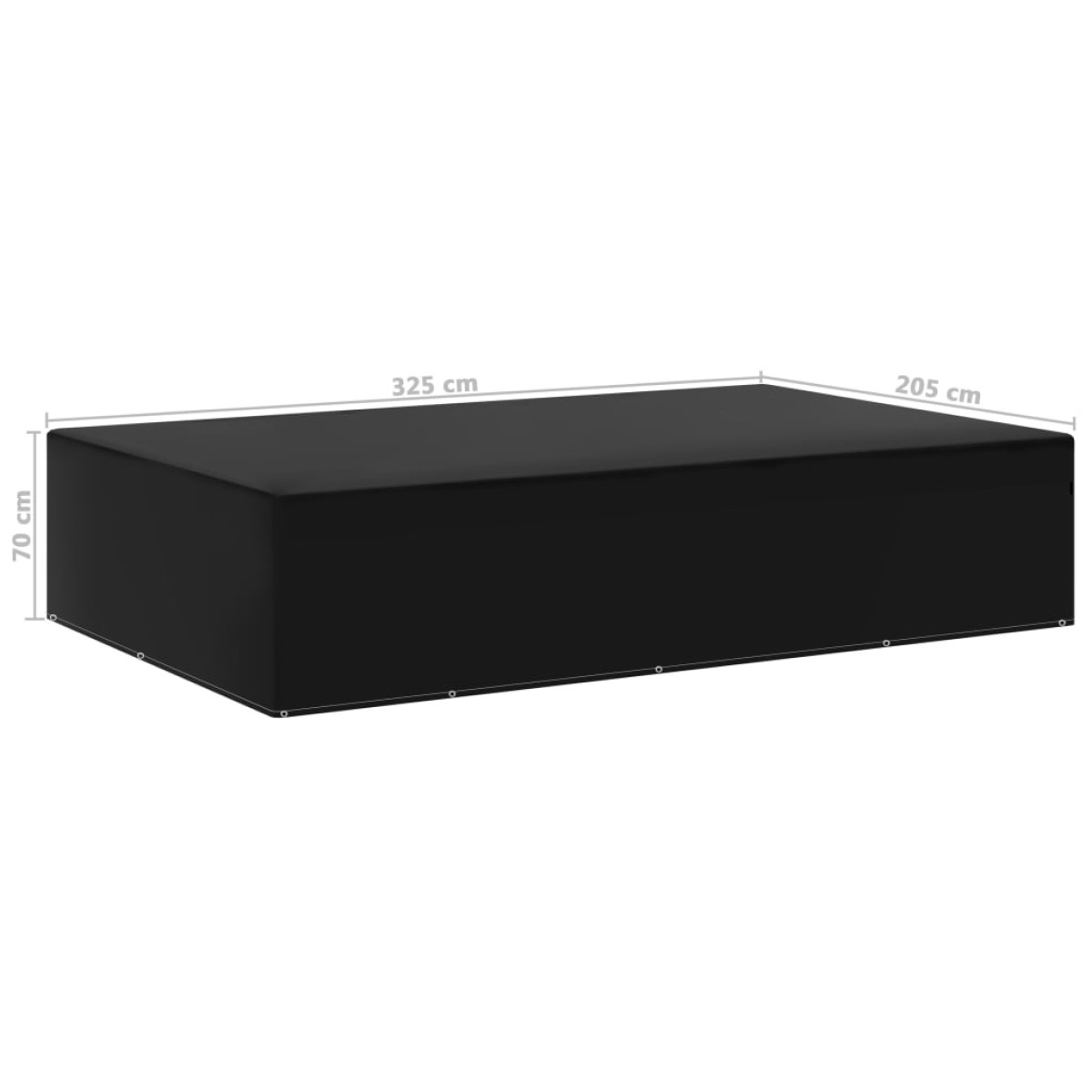 vidaXL Κάλυμμα Επίπλων Κήπου με 12 Κρίκους 325 x 205x 70 εκ.