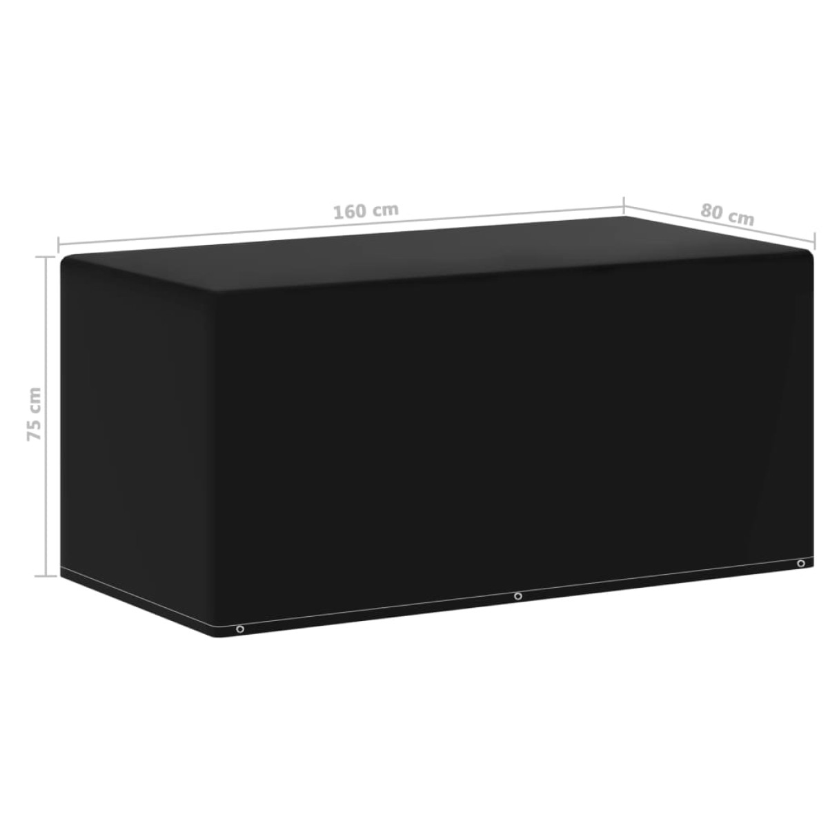 vidaXL Κάλυμμα Επίπλων Κήπου με 6 Κρίκους 160 x 80 x 75 εκ.