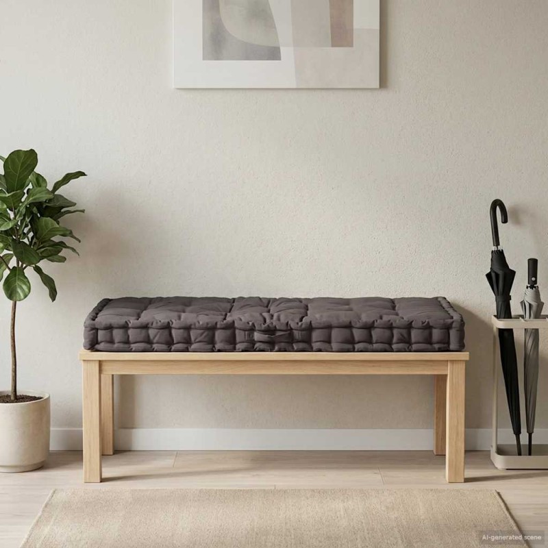vidaXL Μαξιλάρα Δαπέδου / Παλέτας Ανθρακί 120 x 80 x 10 εκ. Βαμβακερή