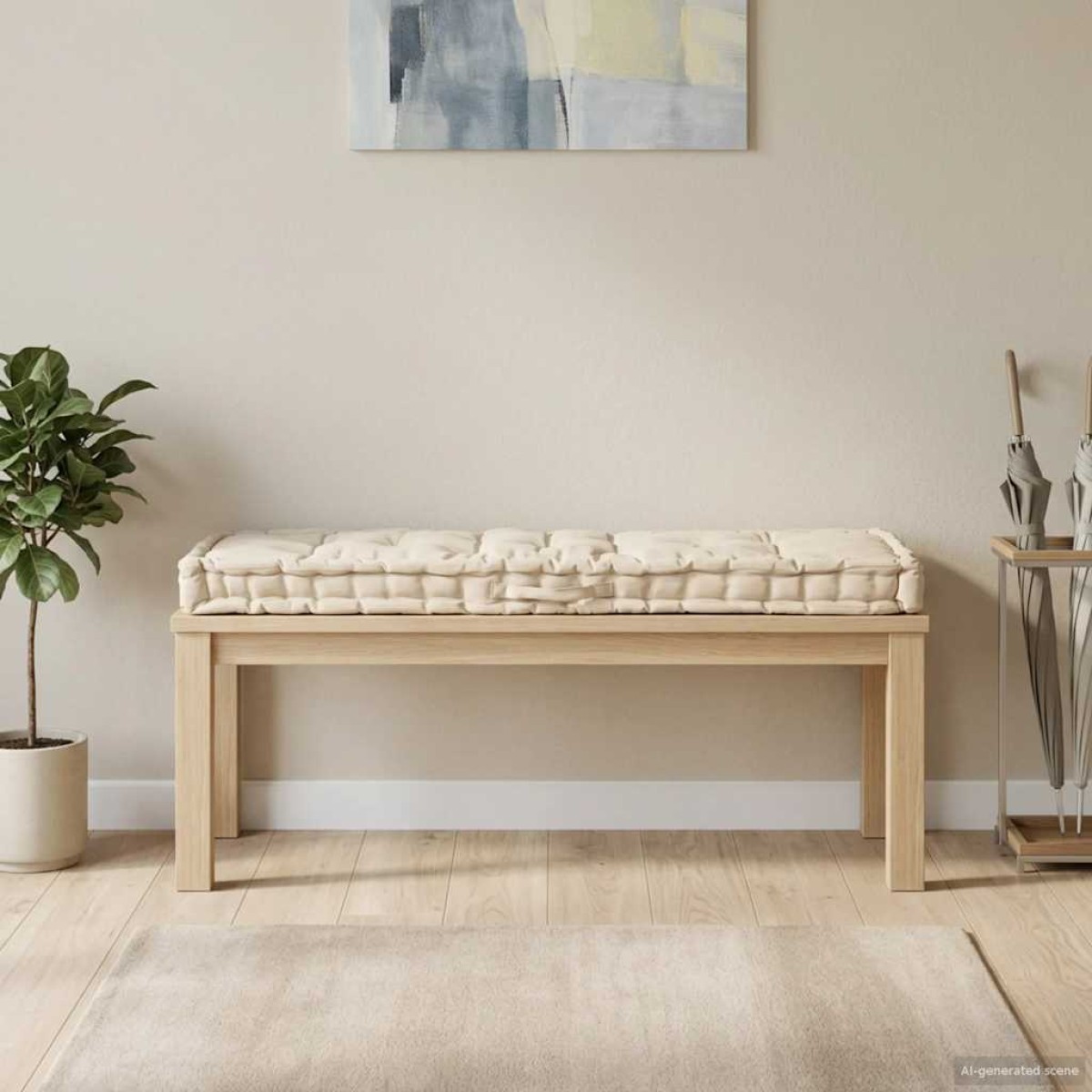 vidaXL Μαξιλάρα Δαπέδου / Παλέτας Μπεζ 120 x 40 x 7 εκ. Βαμβακερή