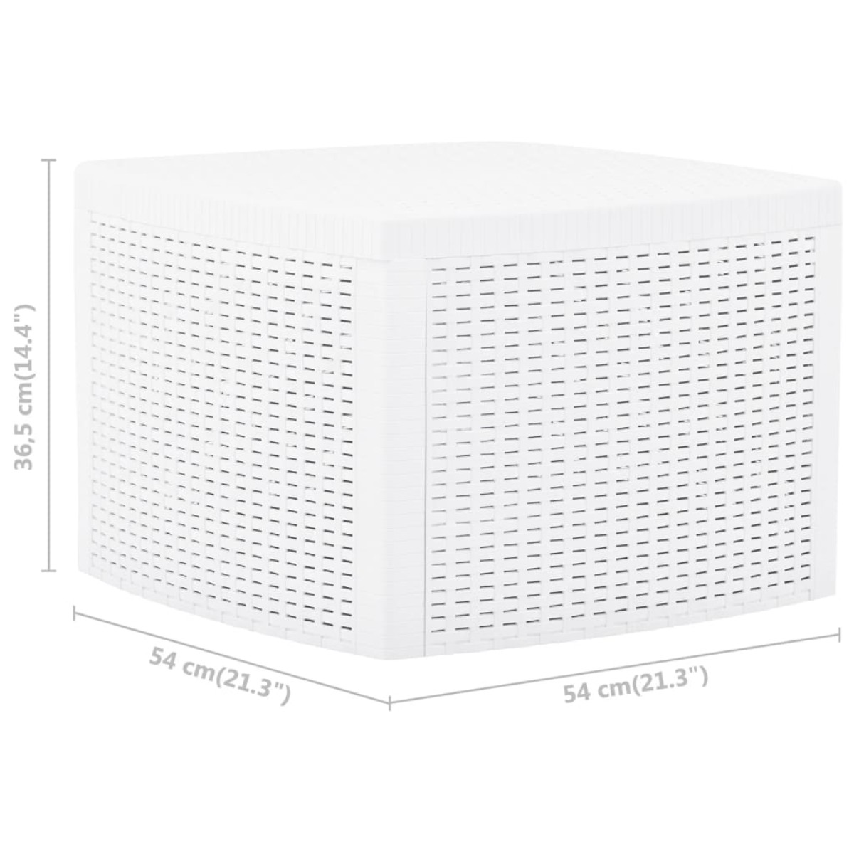 vidaXL Βοηθητικό Τραπέζι Λευκό 54 x 54 x 36,5 εκ. Πλαστικό