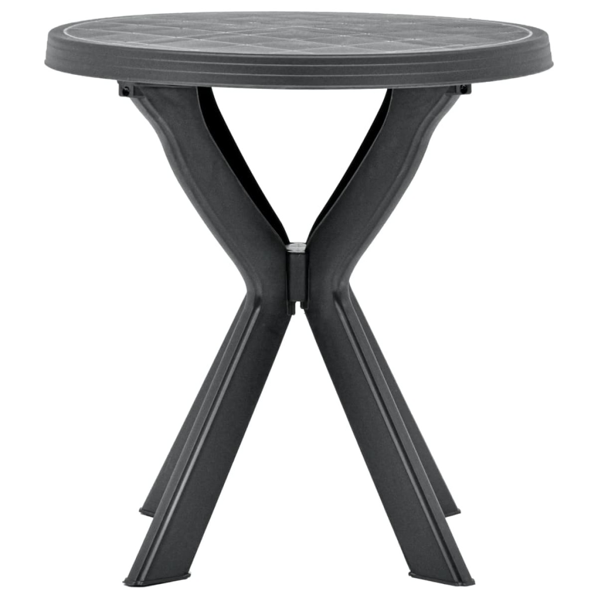 vidaXL Τραπέζι Bistro Ανθρακί Ø70 εκ. Πλαστικό