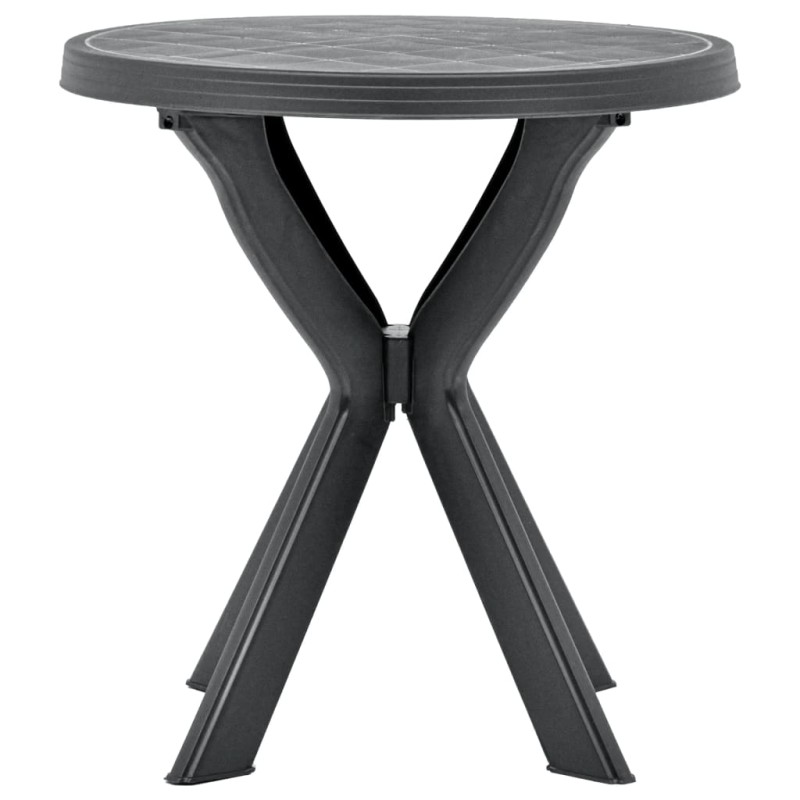 vidaXL Τραπέζι Bistro Ανθρακί Ø70 εκ. Πλαστικό