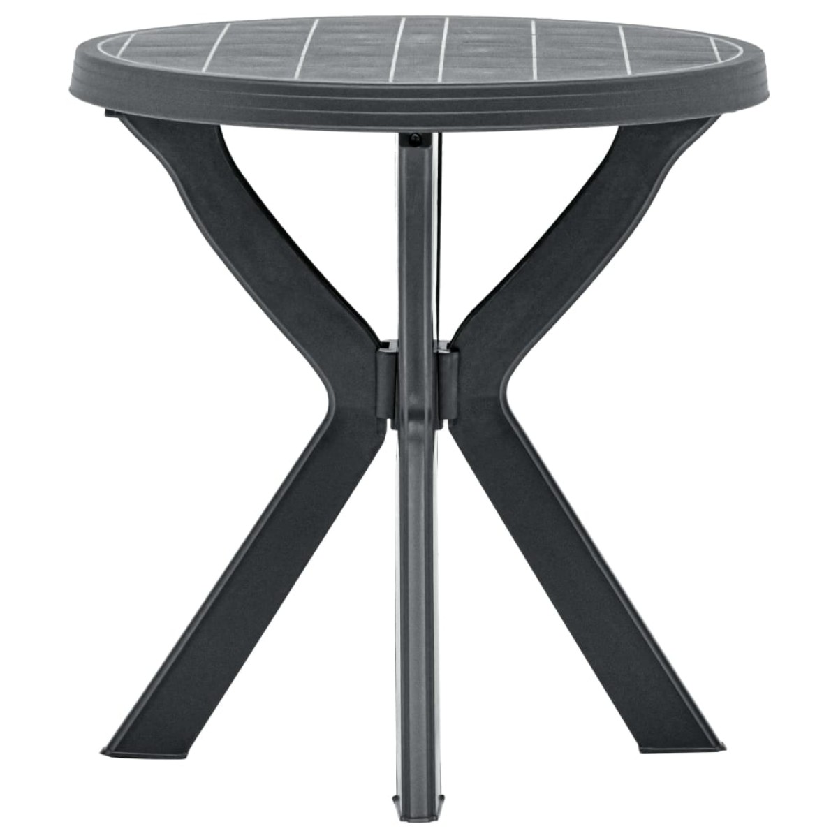 vidaXL Τραπέζι Bistro Ανθρακί Ø70 εκ. Πλαστικό