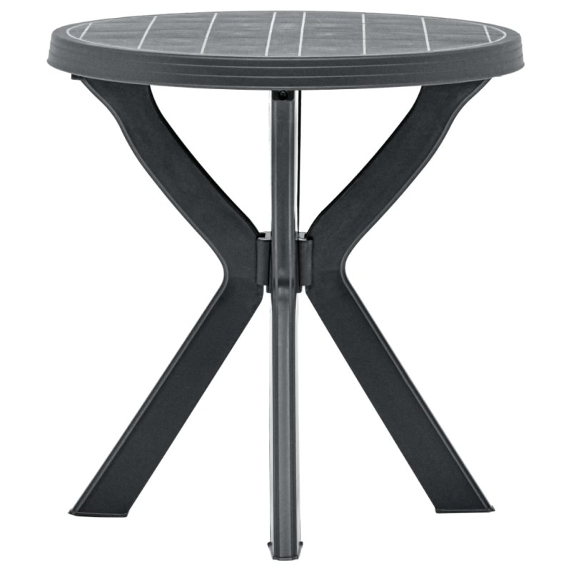 vidaXL Τραπέζι Bistro Ανθρακί Ø70 εκ. Πλαστικό
