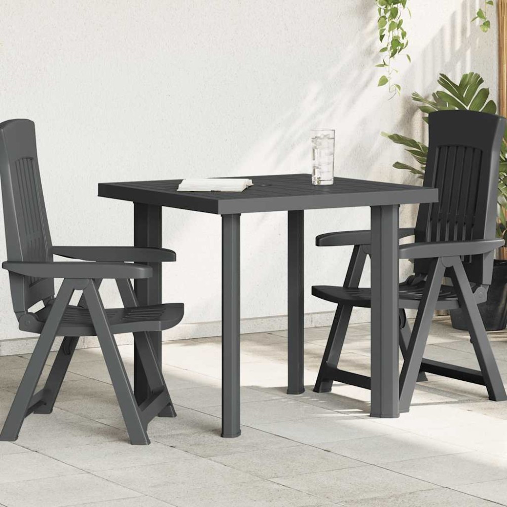 vidaXL Τραπέζι Κήπου Ανθρακί 80 x 75 x 72 εκ. Πλαστικό