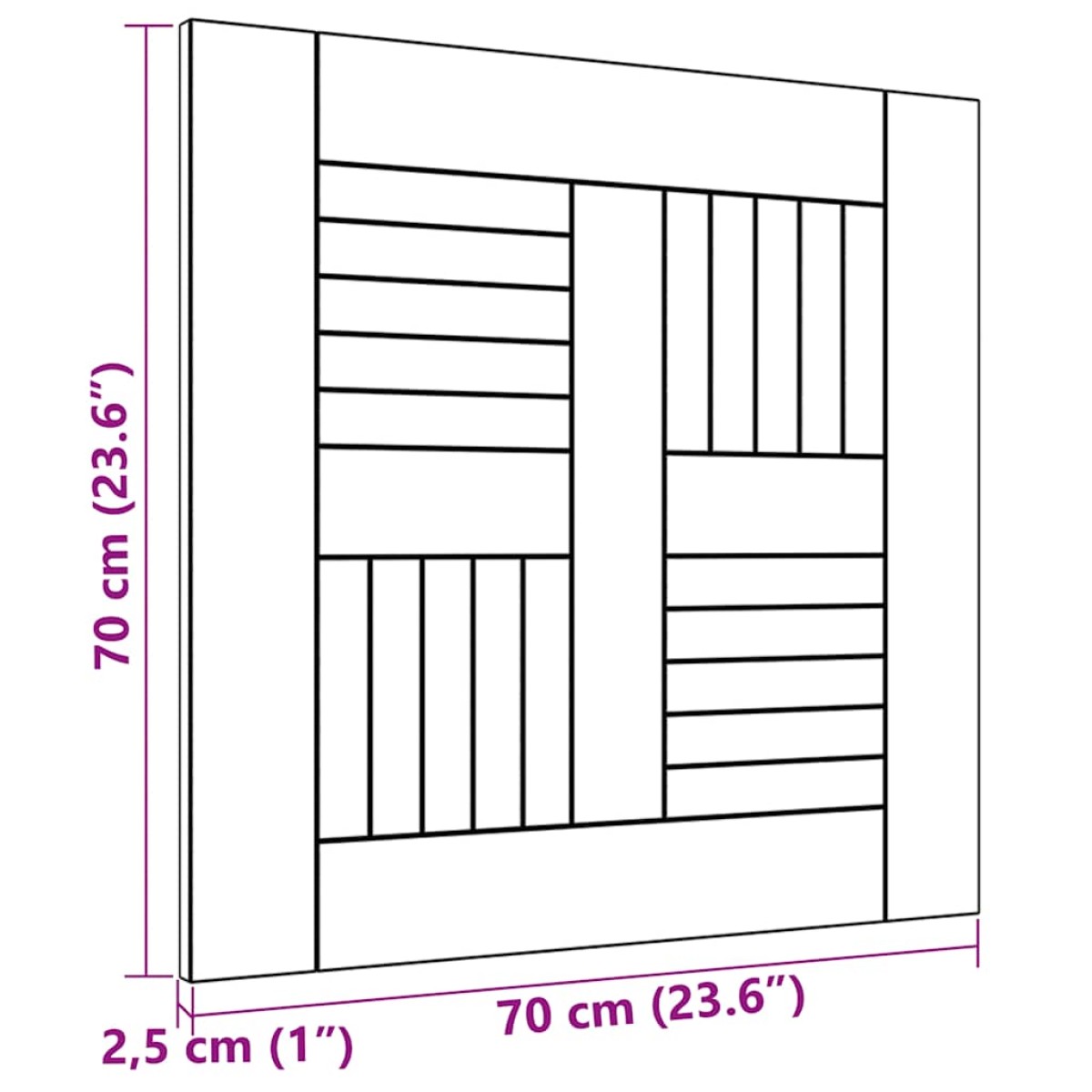 vidaXL Επιφάνεια Τραπεζιού 70 x 70 x 2,5 εκ. από Μασίφ Ξύλο Teak