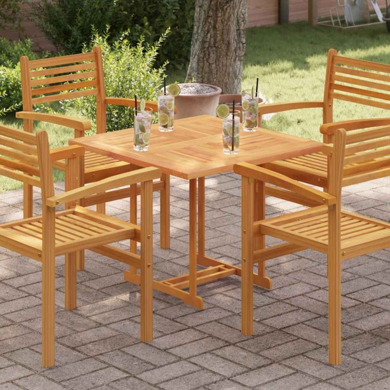 vidaXL Επιφάνεια Τραπεζιού Τετράγωνη 80x80x2,5 εκ. Μασίφ Ξύλο Teak