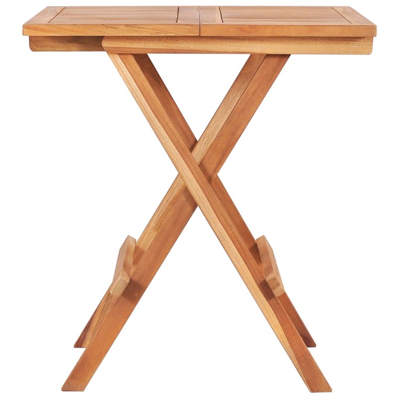 vidaXL Τραπέζι Bistro Πτυσσόμενο 60 x 60 x 65 εκ. από Μασίφ Ξύλο Teak