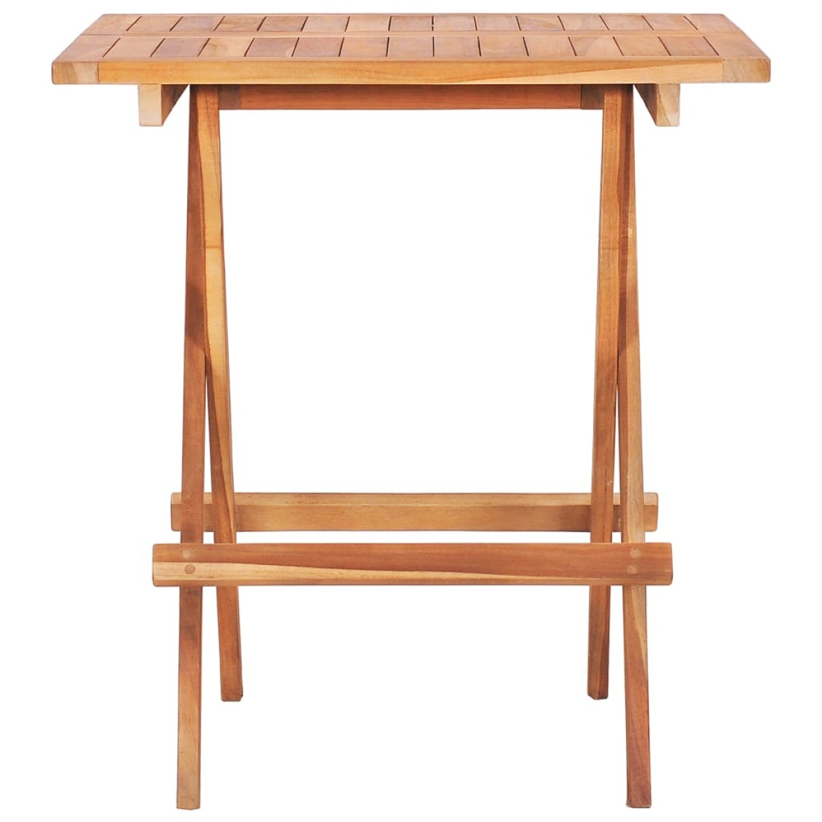 vidaXL Τραπέζι Bistro Πτυσσόμενο 60 x 60 x 65 εκ. από Μασίφ Ξύλο Teak