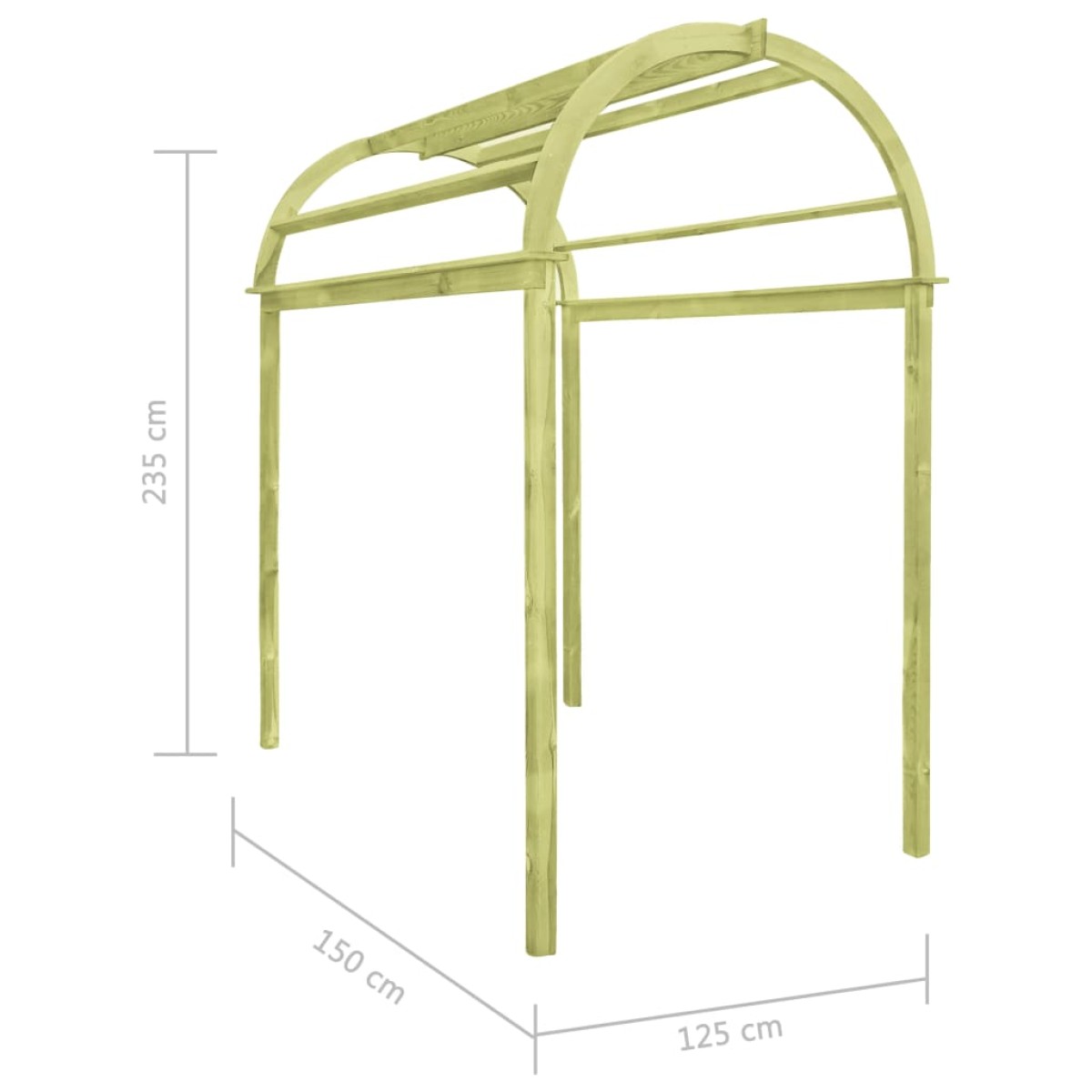 vidaXL Καφασωτό Αψίδα 125 x 150 x 235 εκ. από Εμποτισμένο Ξύλο Πεύκου
