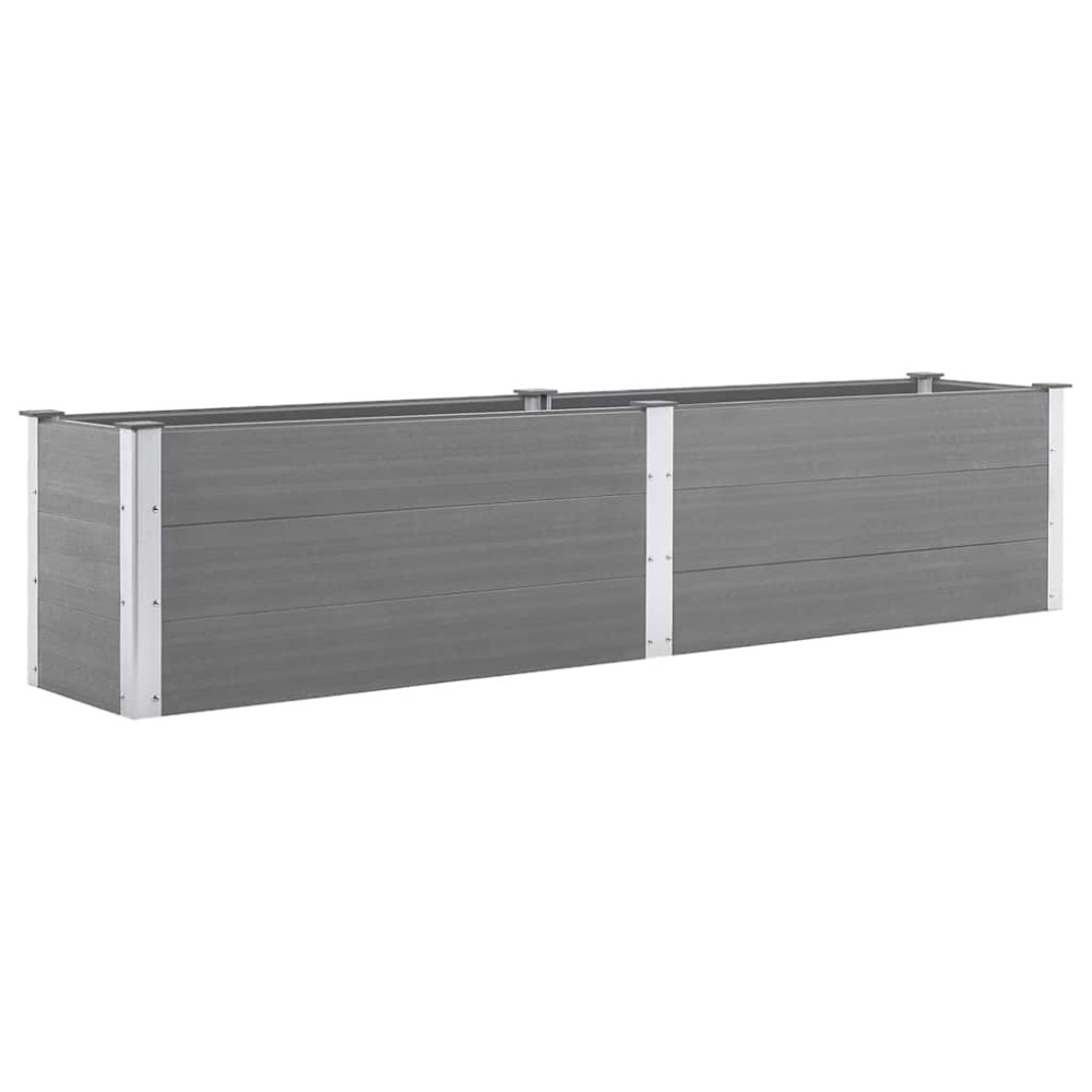 vidaXL Ζαρντινιέρα Υπερυψωμένη Γκρι 250 x 50 x 54 εκ. από WPC