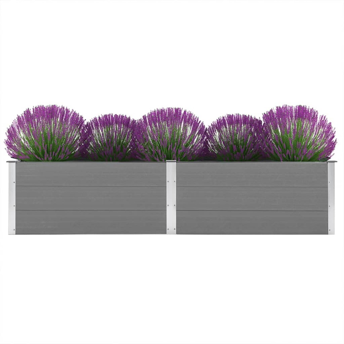 vidaXL Ζαρντινιέρα Υπερυψωμένη Γκρι 250 x 50 x 54 εκ. από WPC