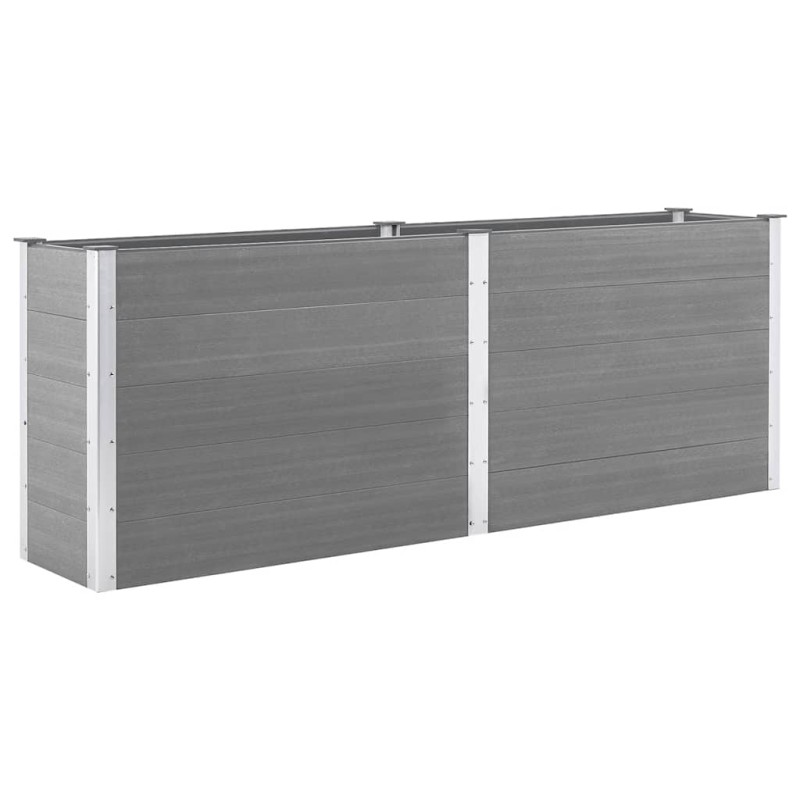 vidaXL Ζαρντινιέρα Υπερυψωμένη Γκρι 250 x 50 x 91 εκ. από WPC
