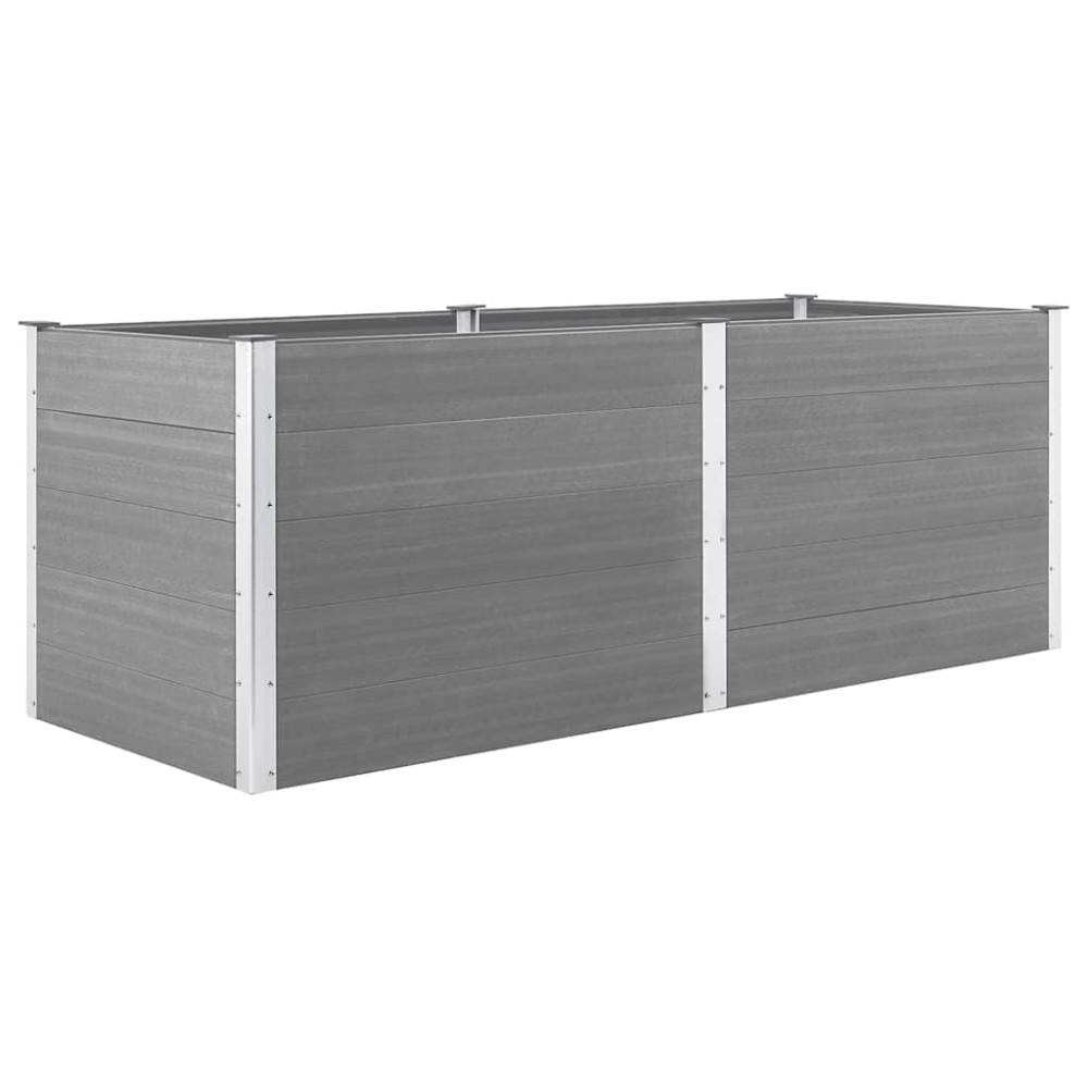 vidaXL Ζαρντινιέρα Υπερυψωμένη Γκρι 250 x 100 x 91 εκ. από WPC