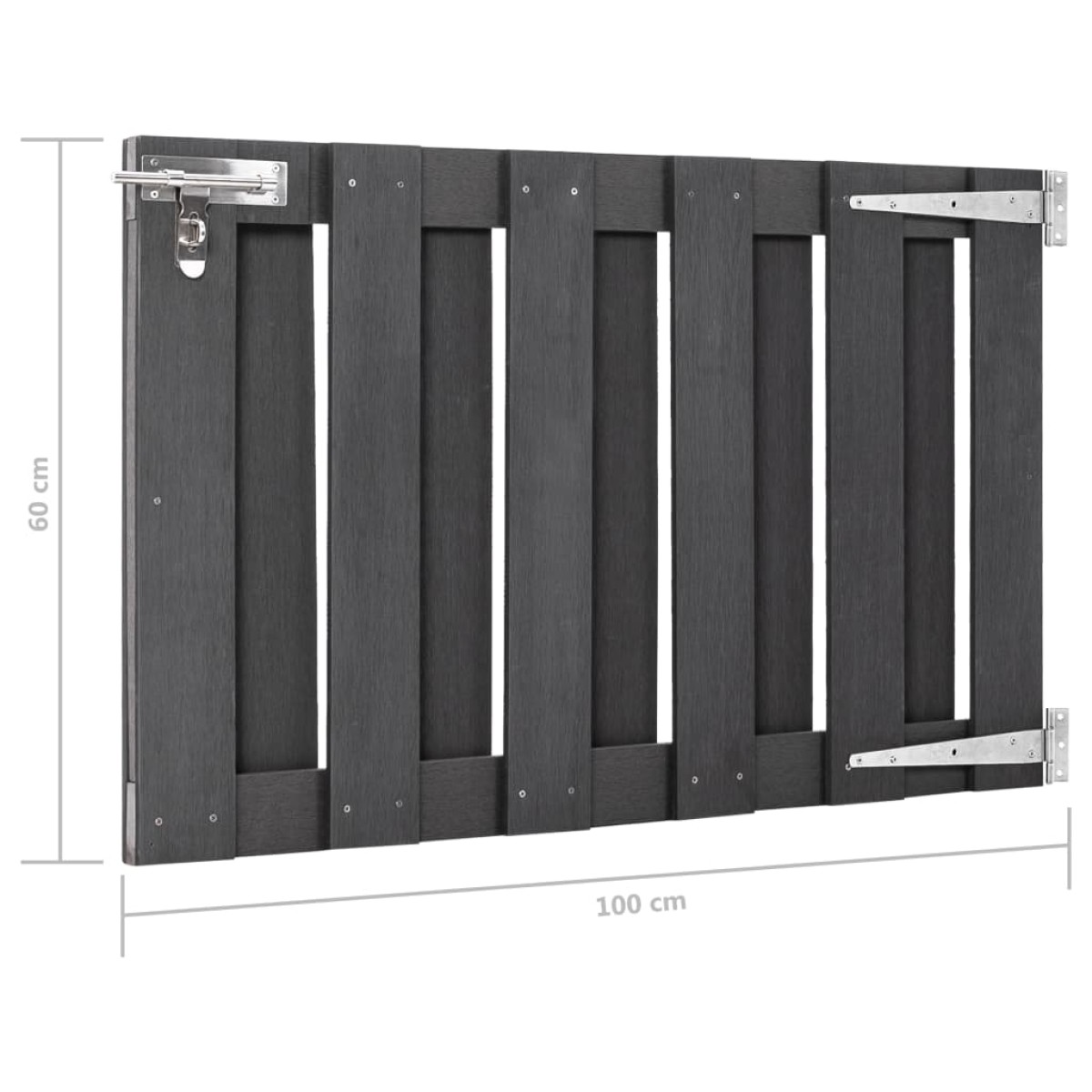 vidaXL Πόρτα Φράχτη Γκρι 100 x 60 εκ. από WPC