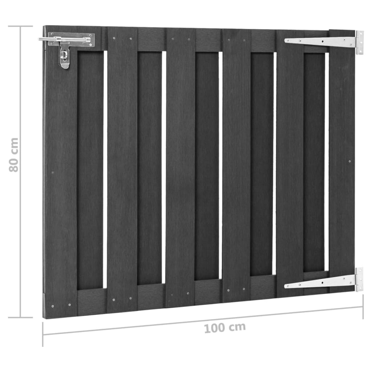 vidaXL Πόρτα Φράχτη Γκρι 100 x 80 εκ. από WPC