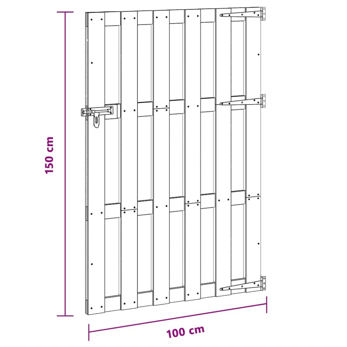 vidaXL Πόρτα Φράχτη Γκρι 100 x 150 εκ. από WPC