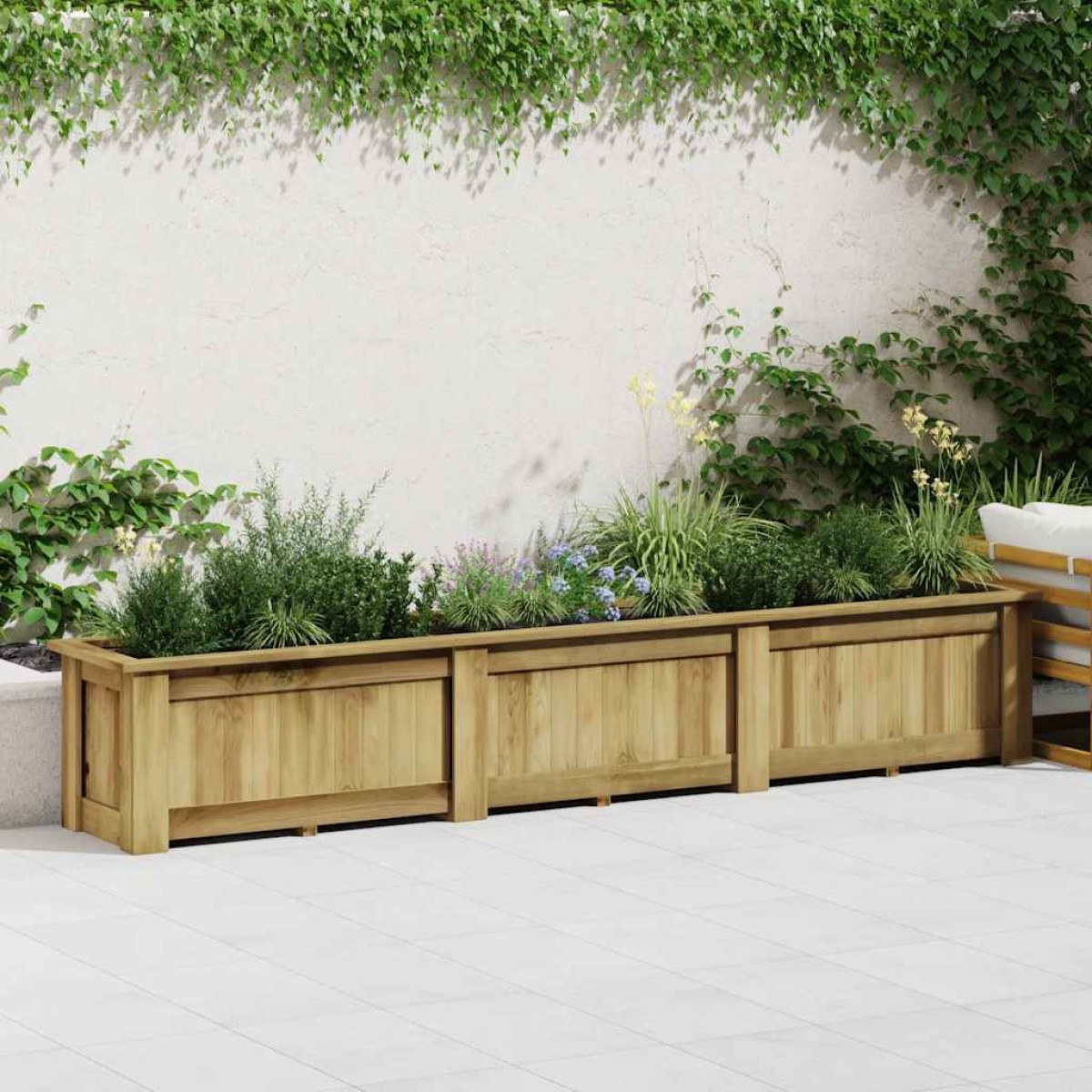 vidaXL Υπερυψωμένη Γλάστρα 291 x 50 x 50 εκ. Εμποτισμένο Ξύλο Πεύκου
