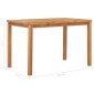vidaXL Τραπεζαρία Κήπου 120 x 70 x 77 εκ. από Μασίφ Ξύλο Teak