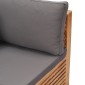 vidaXL Καναπές Κήπου Γωνιακός από Μασίφ Ξύλο Teak με Γκρι Μαξιλάρι