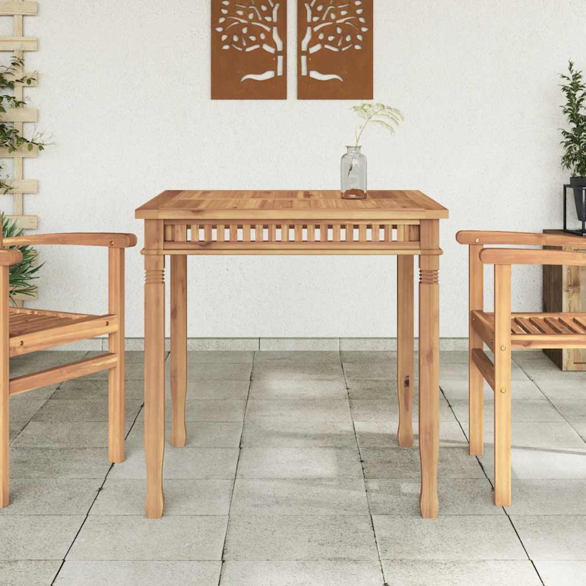 vidaXL Τραπεζαρία Κήπου 80 x 80 x 80 εκ. από Μασίφ Ξύλο Teak