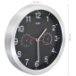 vidaXL Ρολόι Τοίχου Μαύρο 30 εκ. Quartz με Υγρόμετρο και Θερμόμετρο
