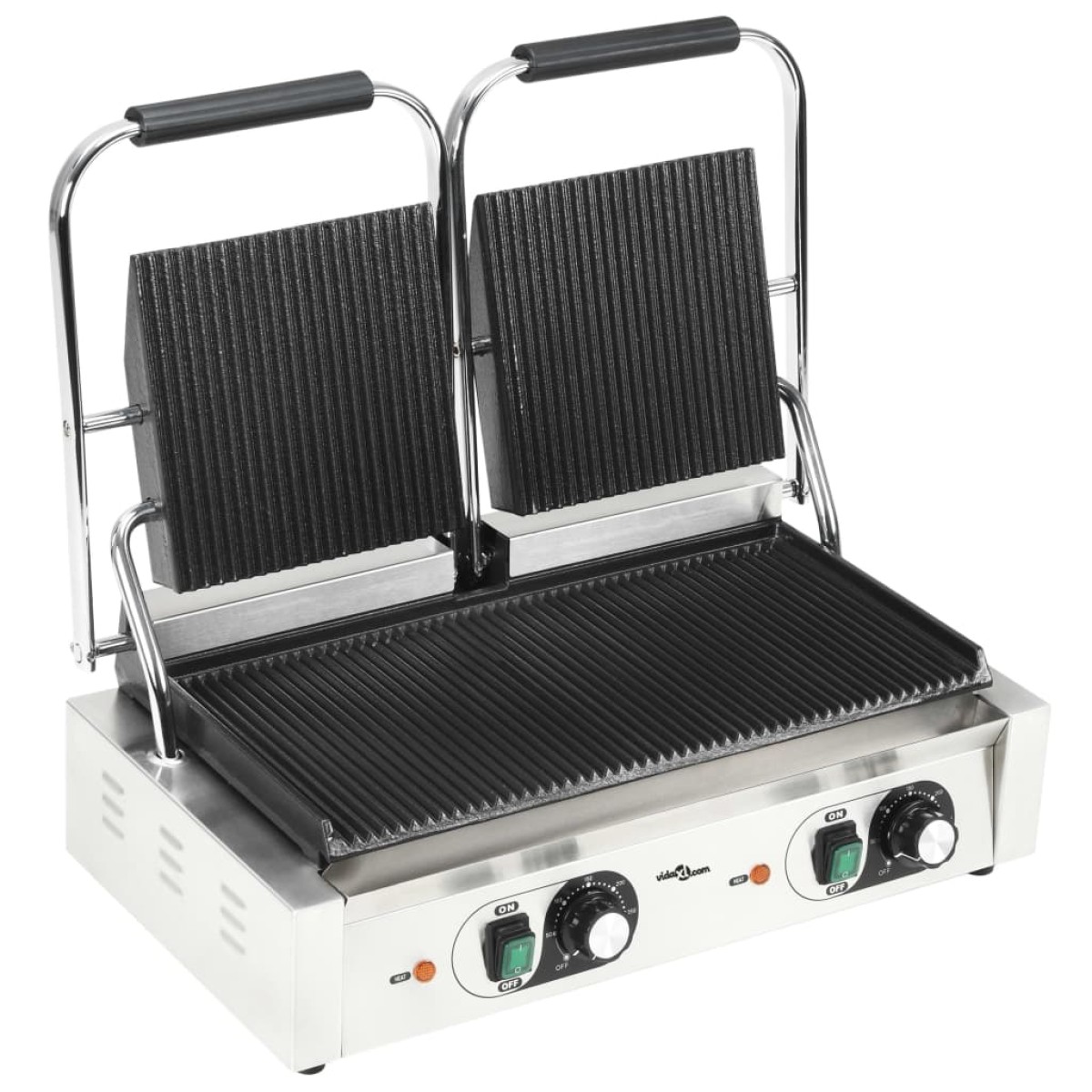 vidaXL Τοστιέρα Διπλή Ραβδωτή Panini 3600 W 57 x 30,5 x 20 εκ.