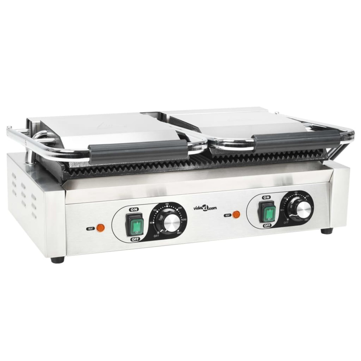 vidaXL Τοστιέρα Διπλή Ραβδωτή Panini 3600 W 57 x 30,5 x 20 εκ.