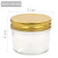 vidaXL Βάζα Μαρμελάδας 24 τεμ. 110 ml Γυάλινα με Χρυσά Καπάκια