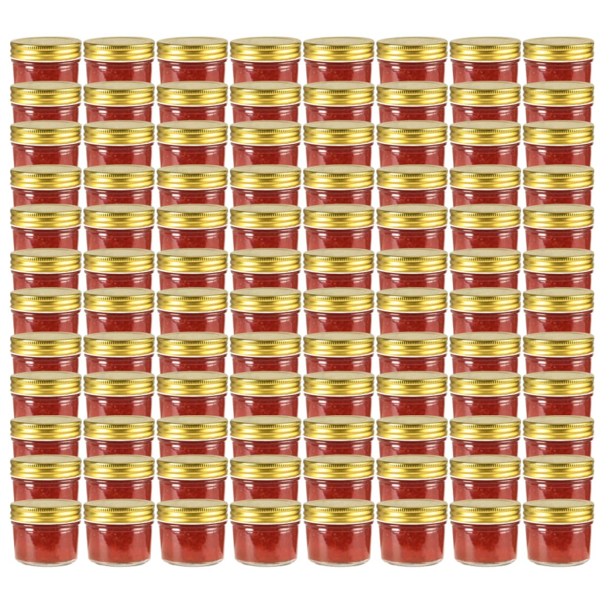 vidaXL Βάζα Μαρμελάδας 96 τεμ. 110 ml Γυάλινα με Χρυσά Καπάκια