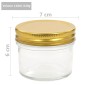 vidaXL Βάζα Μαρμελάδας 96 τεμ. 110 ml Γυάλινα με Χρυσά Καπάκια
