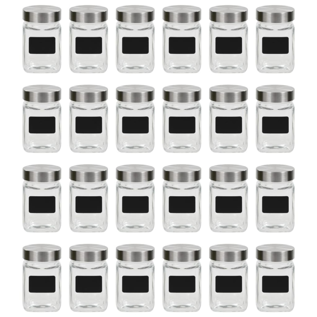 vidaXL Βάζα Αποθήκευσης 24 τεμ. 300 ml με Αυτοκόλλητο