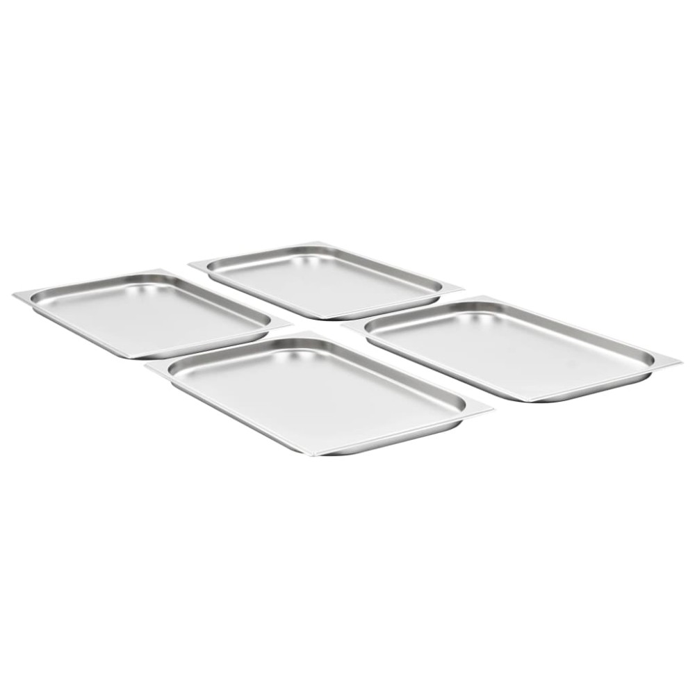 vidaXL Λεκάνες Gastronorm 4 τεμ. GN 1/1 20 χιλ. από Ανοξείδωτο Ατσάλι