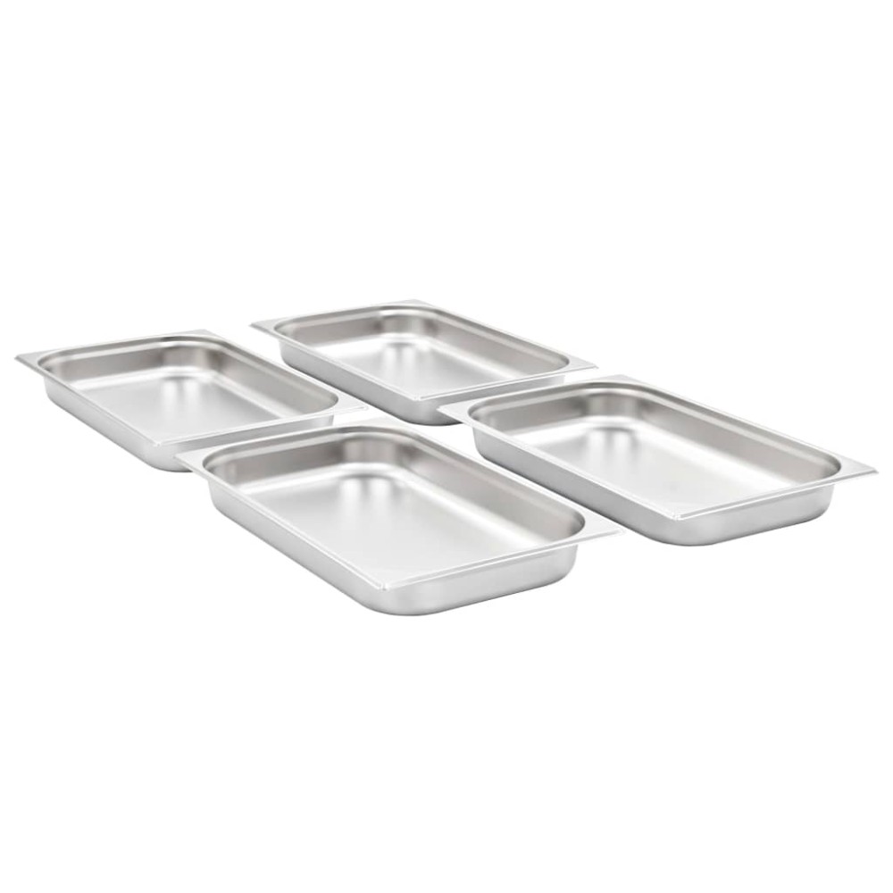 vidaXL Λεκάνες Gastronorm 4 τεμ. GN 1/1 65 χιλ. από Ανοξείδωτο Ατσάλι