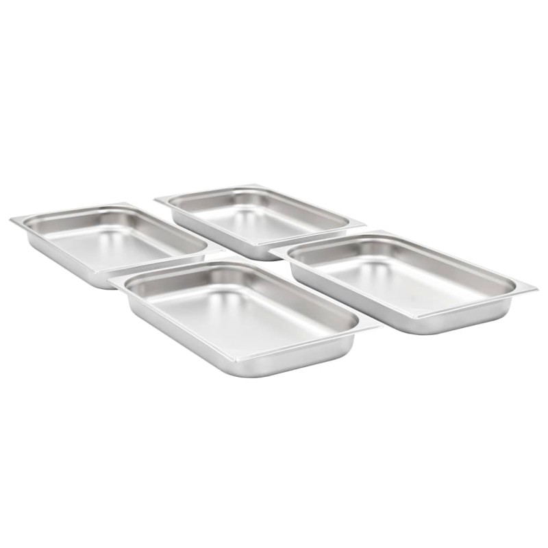 vidaXL Λεκάνες Gastronorm 4 τεμ. GN 1/1 65 χιλ. από Ανοξείδωτο Ατσάλι