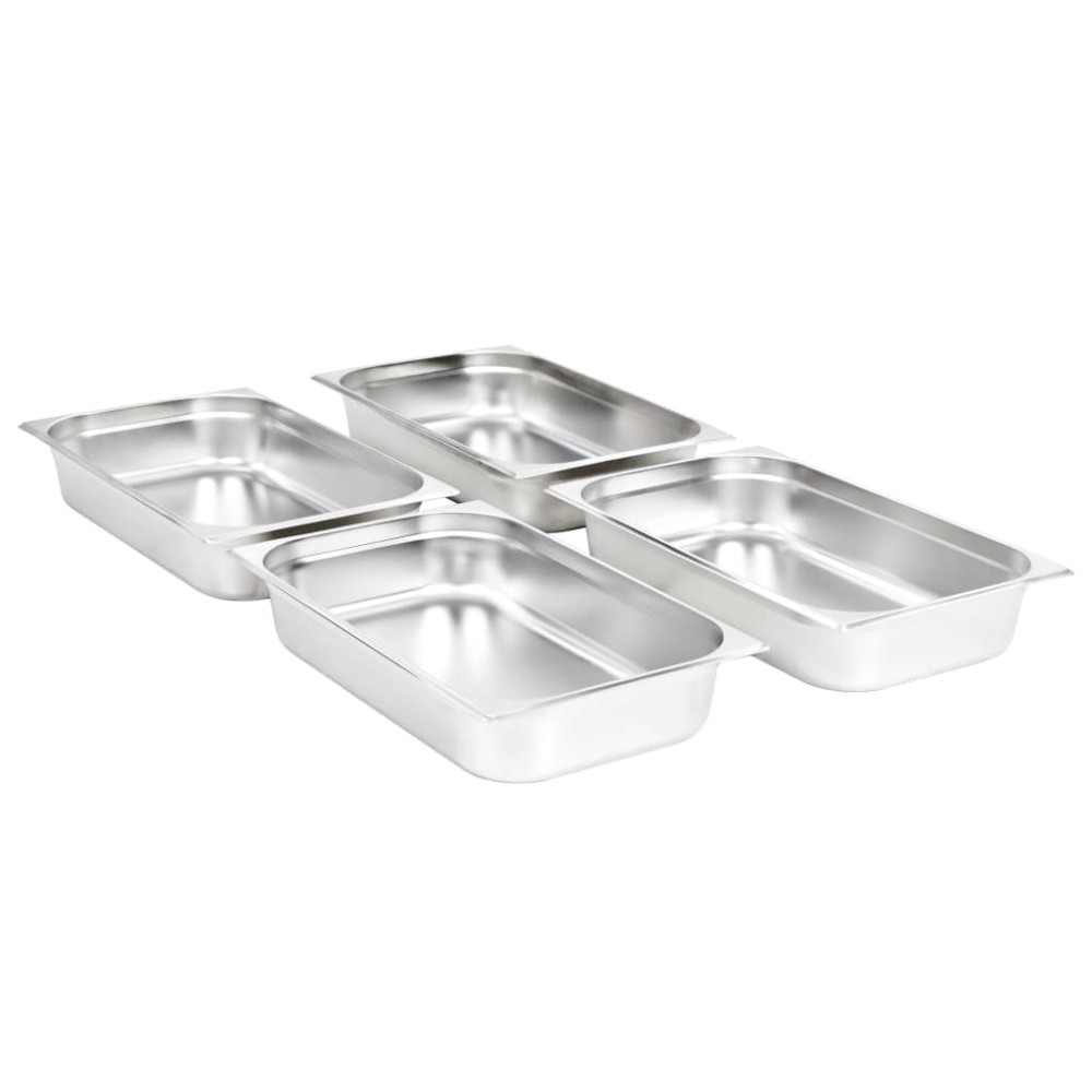 vidaXL Λεκάνες Gastronorm 4 τεμ. GN 1/1 100 χιλ. από Ανοξείδωτο Ατσάλι