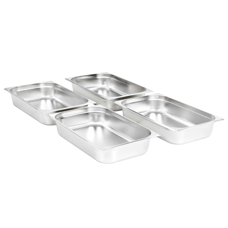 vidaXL Λεκάνες Gastronorm 4 τεμ. GN 1/1 100 χιλ. από Ανοξείδωτο Ατσάλι