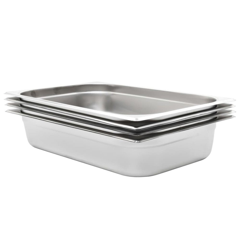 vidaXL Λεκάνες Gastronorm 4 τεμ. GN 1/1 100 χιλ. από Ανοξείδωτο Ατσάλι