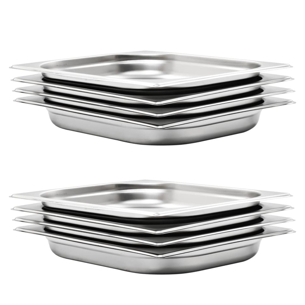 vidaXL Λεκάνες Gastronorm 8 τεμ. GN 1/2 40 χιλ. από Ανοξείδωτο Ατσάλι