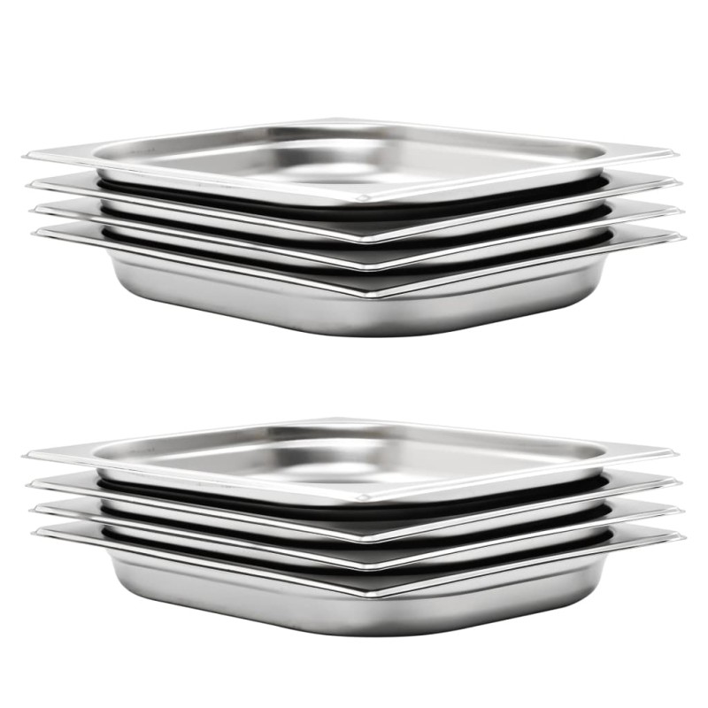 vidaXL Λεκάνες Gastronorm 8 τεμ. GN 1/2 40 χιλ. από Ανοξείδωτο Ατσάλι
