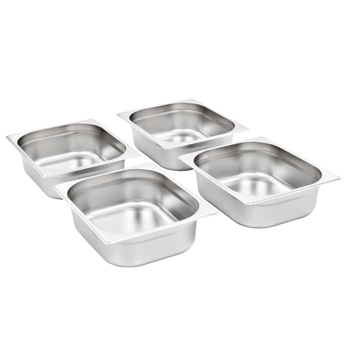vidaXL Λεκάνες Gastronorm 4 τεμ. GN 1/2 100 χιλ. από Ανοξείδωτο Ατσάλι