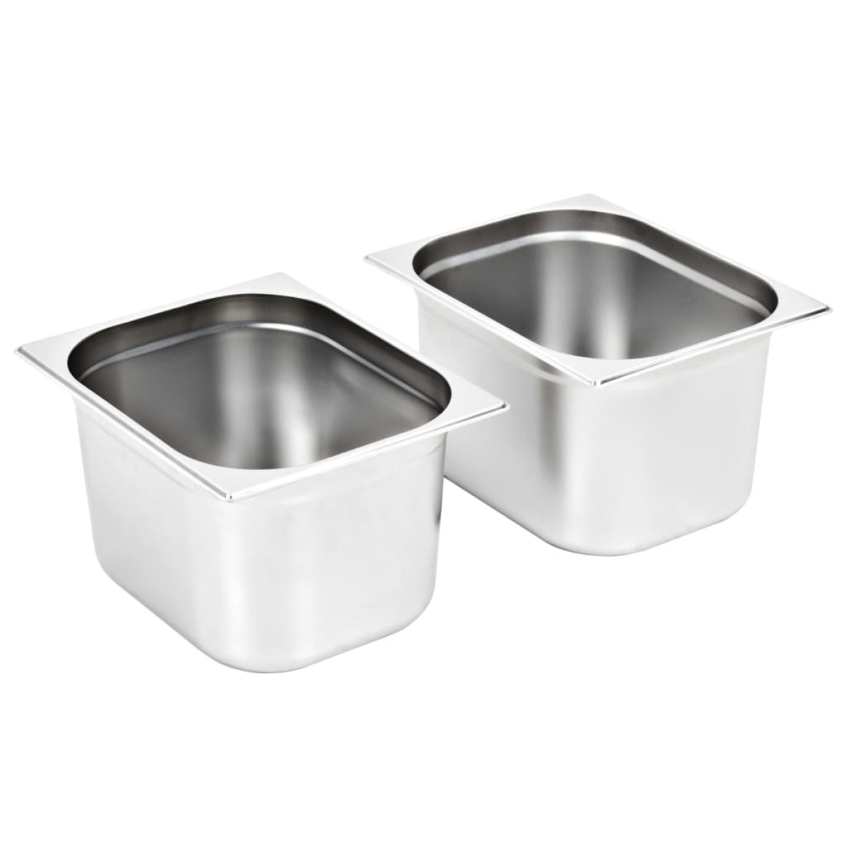 vidaXL Λεκάνες Gastronorm 2 τεμ. GN 1/2 200 χιλ. από Ανοξείδωτο Ατσάλι