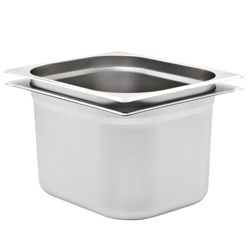 vidaXL Λεκάνες Gastronorm 2 τεμ. GN 1/2 200 χιλ. από Ανοξείδωτο Ατσάλι