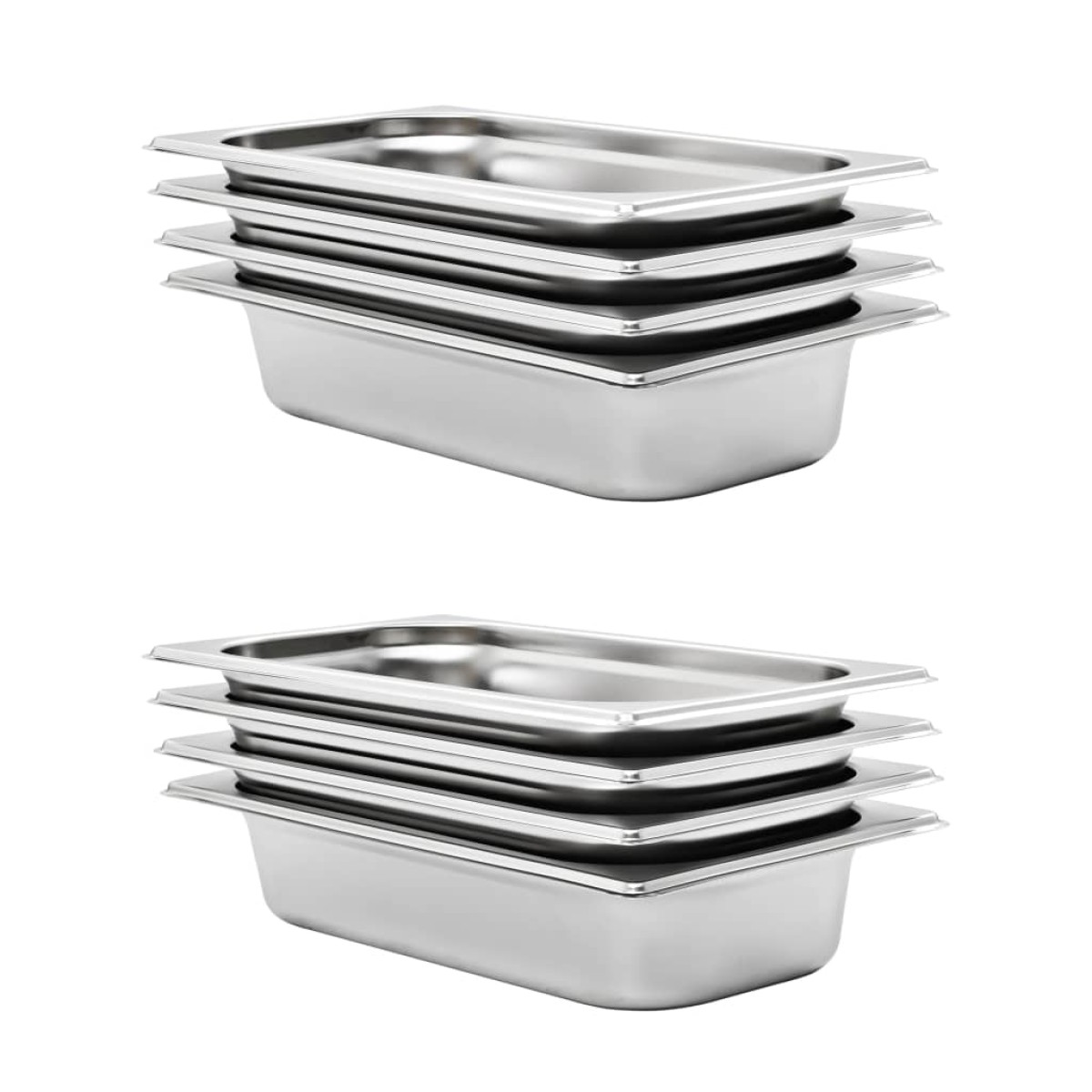 vidaXL Λεκάνες Gastronorm 8 τεμ. GN 1/3 65 χιλ. από Ανοξείδωτο Ατσάλι