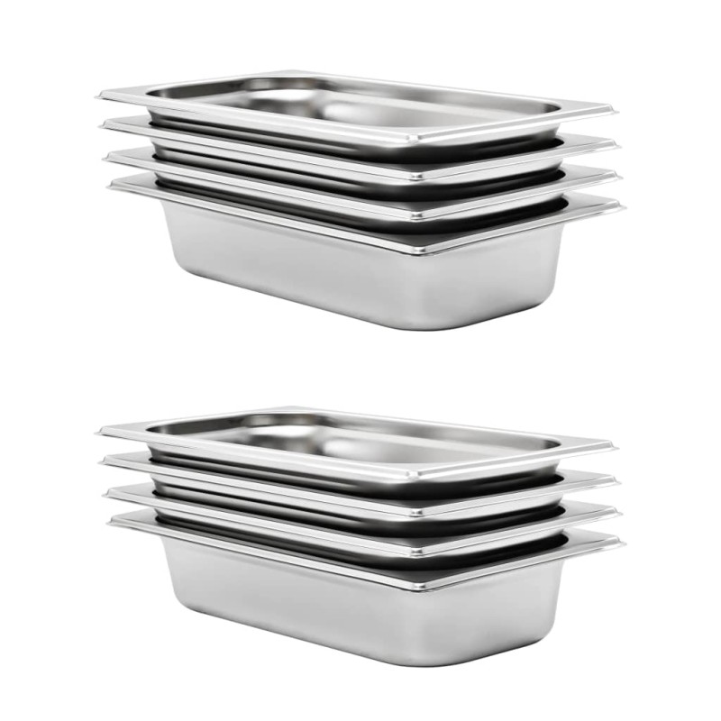 vidaXL Λεκάνες Gastronorm 8 τεμ. GN 1/3 65 χιλ. από Ανοξείδωτο Ατσάλι